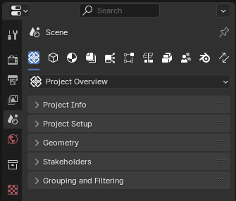 property editor project overview sub-tab