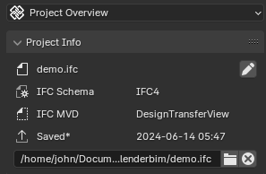 Project Info when IFC project is created and IFC file is saved